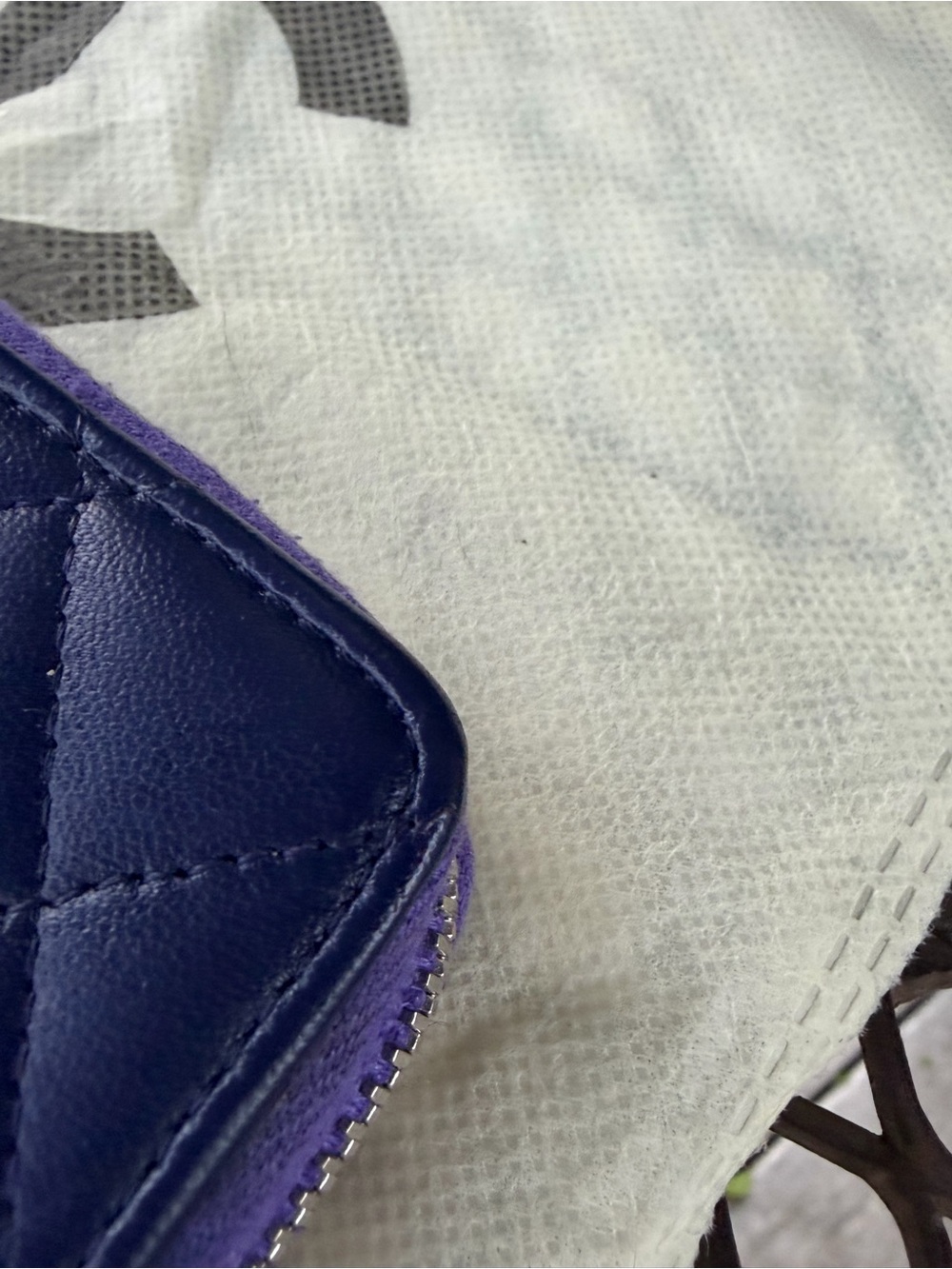 CHANEL PURPLE/PLUM LAMBSKIN QUILTED WALLET WITH COA - Picture 7 of 16